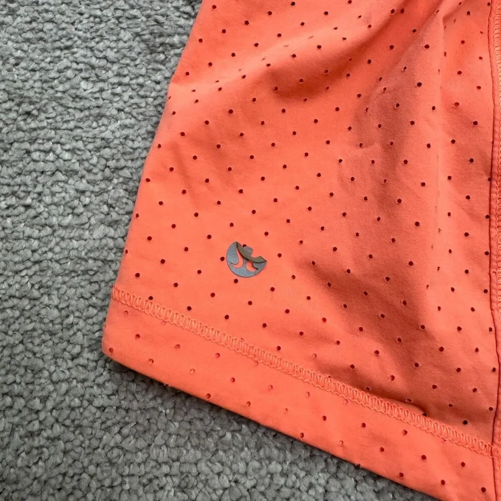 Lululemon Hotty Hot Running Shorts Women 4 Orange Perforated Athletic Active Run